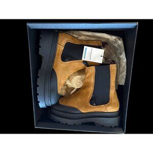 Scotch & Soda Aubri Chelsea Boot Leather Suede Cognac Size 38 Women New In Box